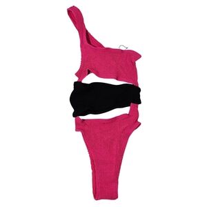 Bond-Eye Splice Rico One-Piece Swimsuit One Size Raspberry/Black NWT 🩷🖤